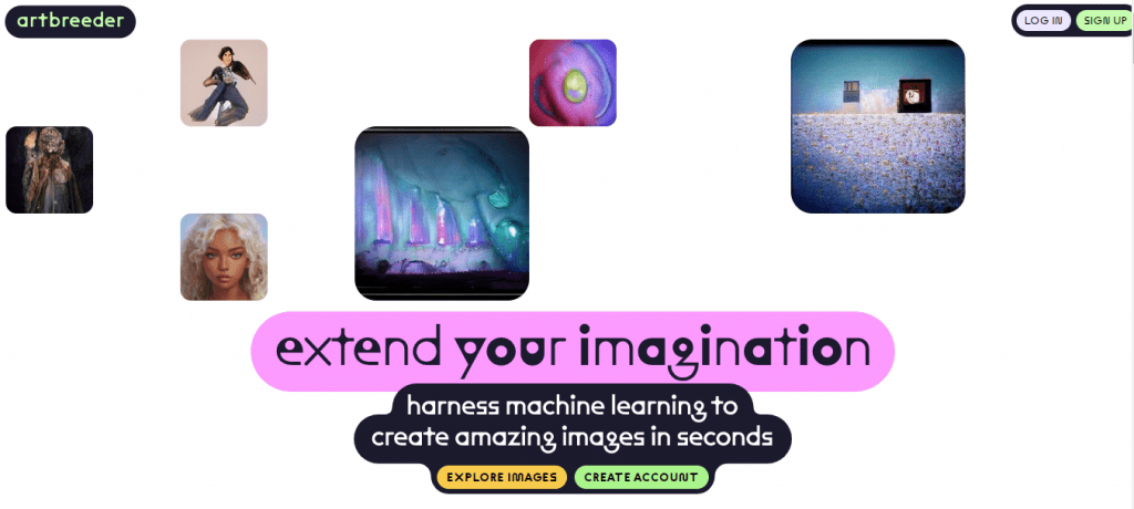 AI Art Generator - Artbreeder Homepage