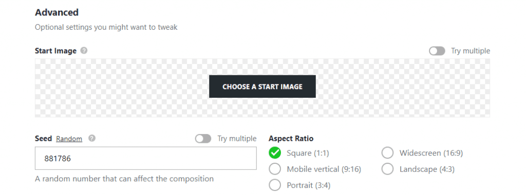 AI Art Generator - NightCafe Advanced Options