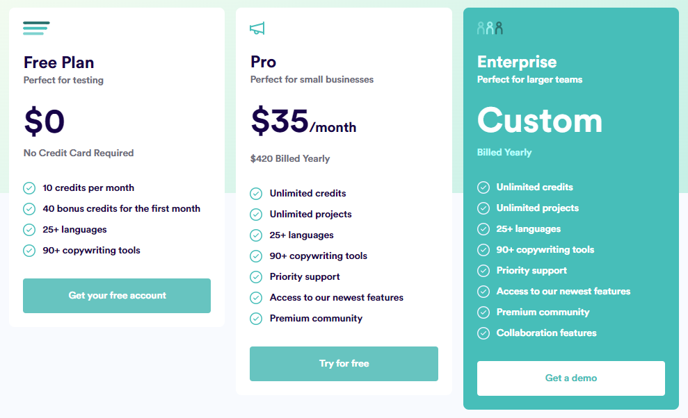AI Story Generator - Copy.ai Pricing