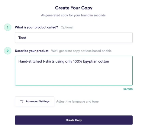 AI Story Generator - Copy.ai Title and Description