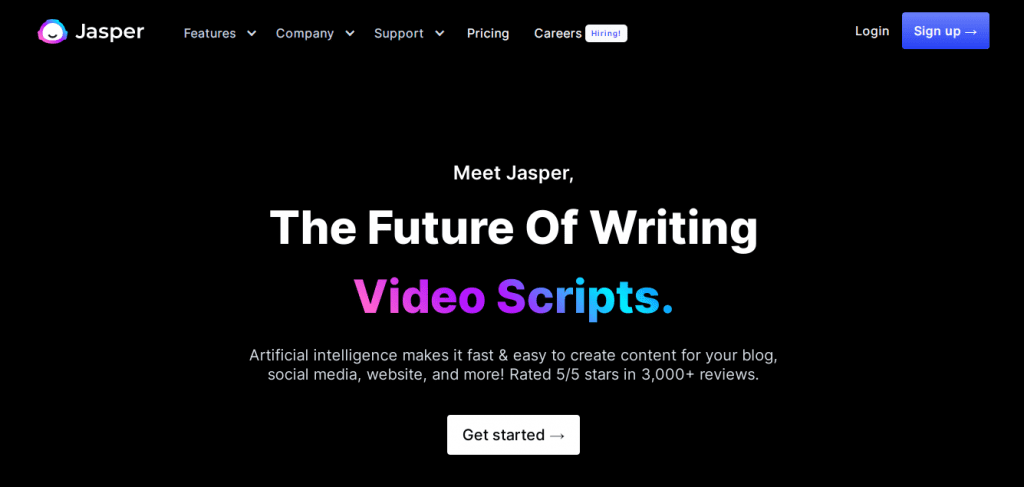 AI Story Generator - Jasper AI Homepage