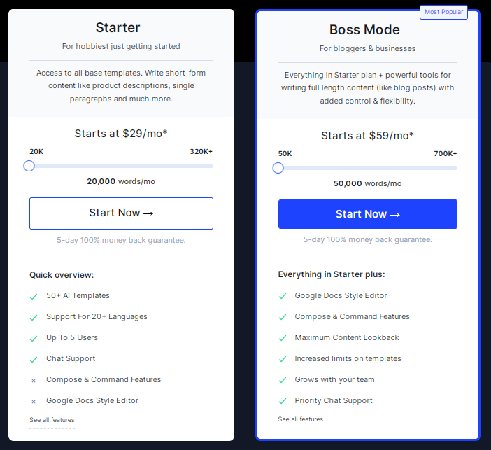 AI Story Generator - Jasper AI Pricing