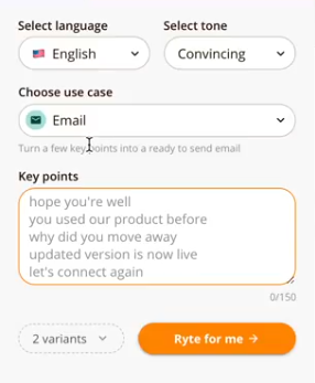 AI Story Generator - Rytr Key Points