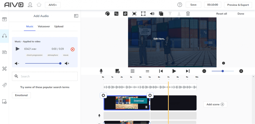 AI Video Editing - Aivo Editing Interface