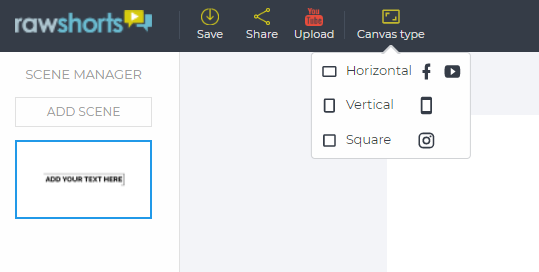 AI Video Editing - Rawshorts Canvas Type