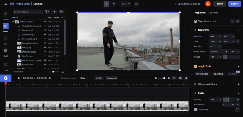 AI Video Editing - RunwayML Editing Interface/Canvas