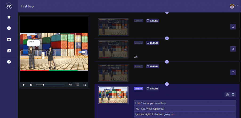 AI Video Editing - Wisecut Editing Storyboard