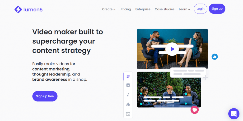 AI Video Generator - Lumen5 Homepage