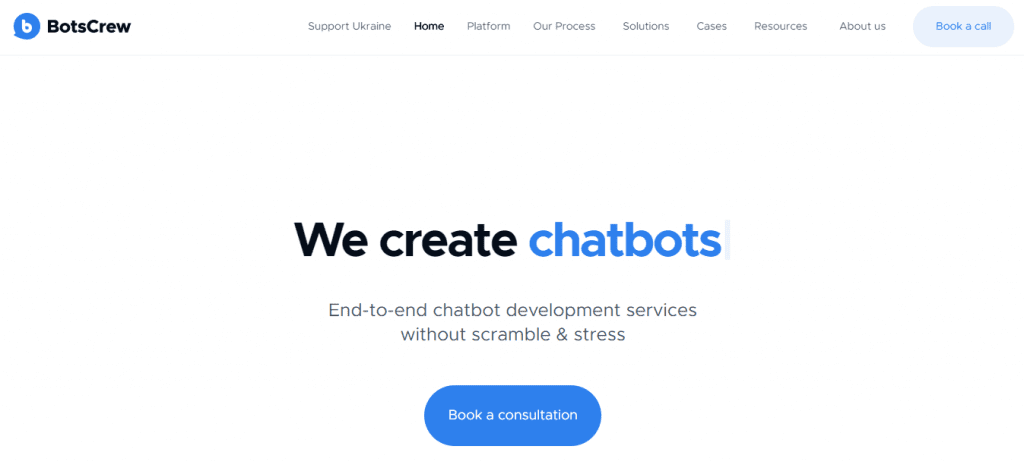 Chatbot Companies: BotsCrew Homepage