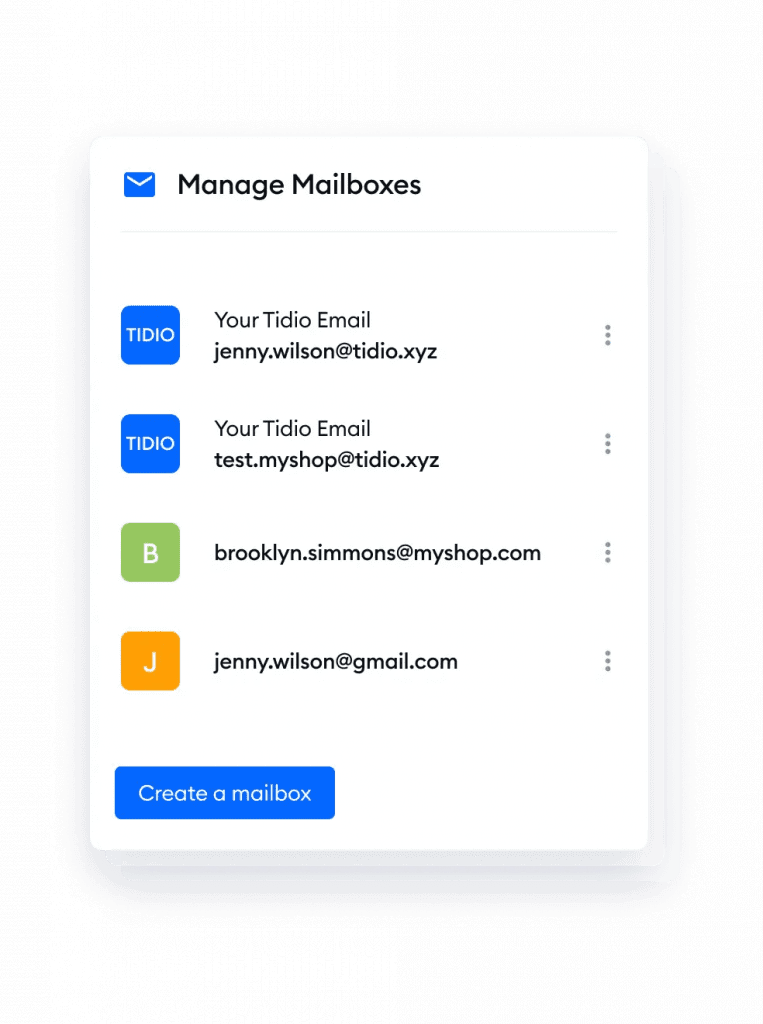 Chatbot companies: tidio inbox management