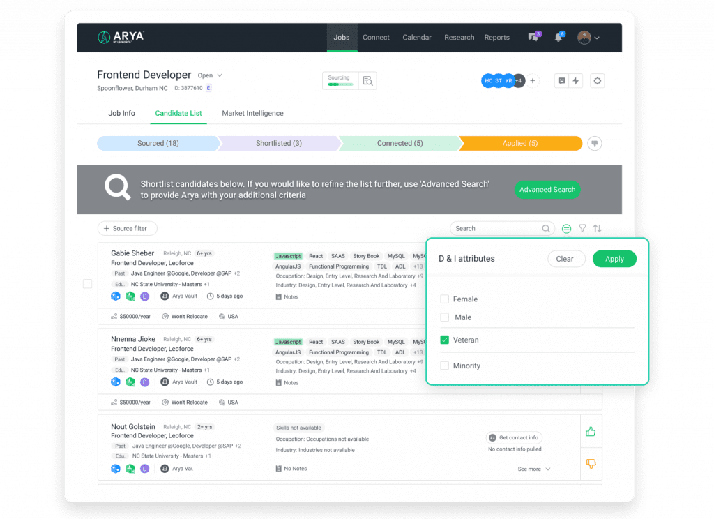AI Recruiting Software - Arya Diversity and Inclusion
