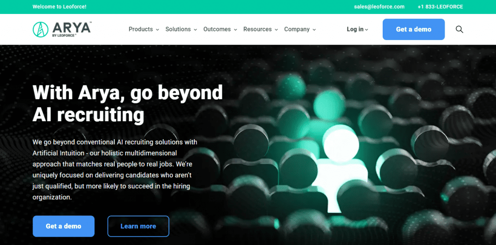 AI Recruiting Software - Arya Homepage