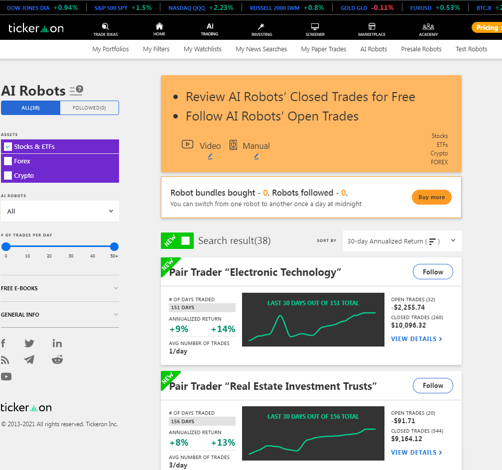 AI Trading Software - Tickeron AI Robots