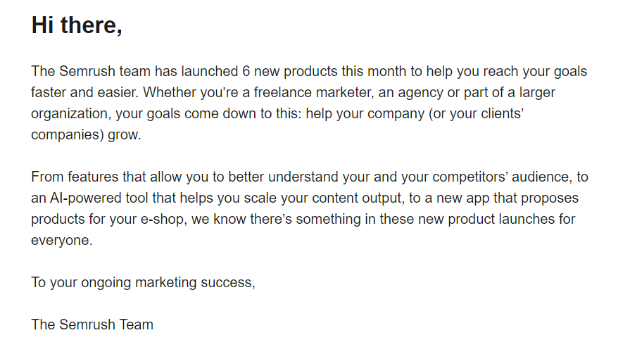 b2b marketing: sample email newsletter