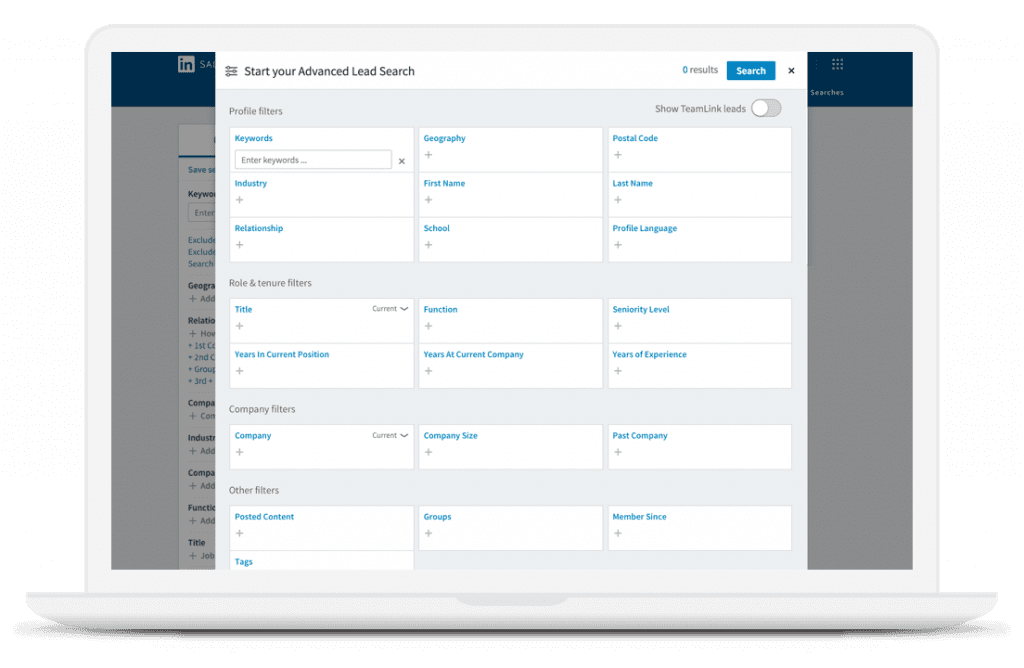 Prospecting Tools - LinkedIn Sales Navigator Search Filters