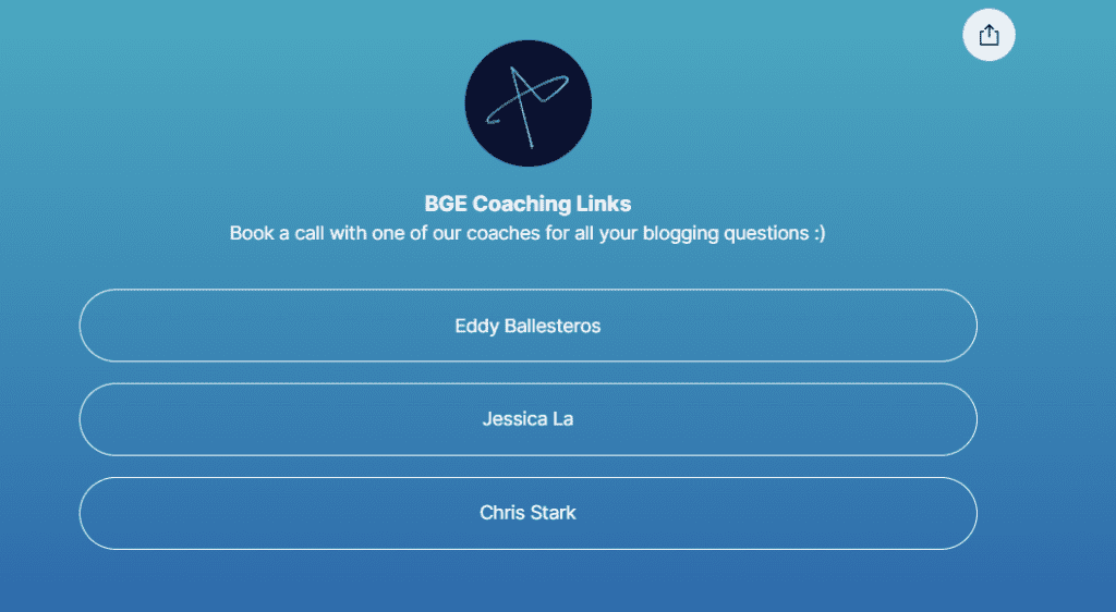Adam Enfroy: Coaching call links screenshot
