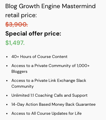 Adam Enfroy: Course price