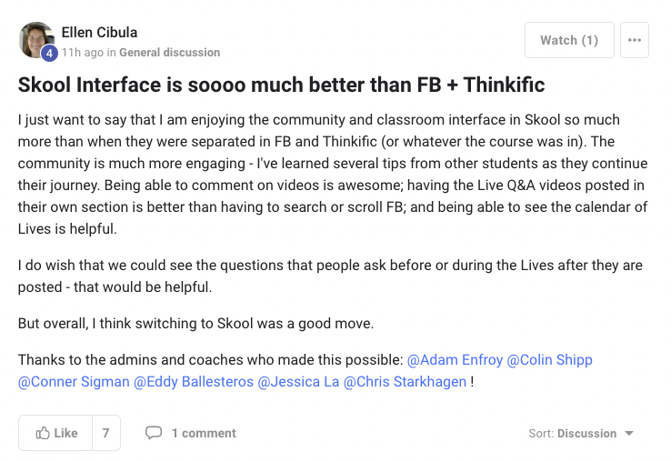 Adam Enfroy: Skool interface student review