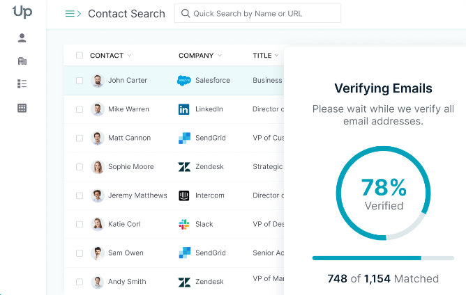 B2B Database: UpLead contact verification