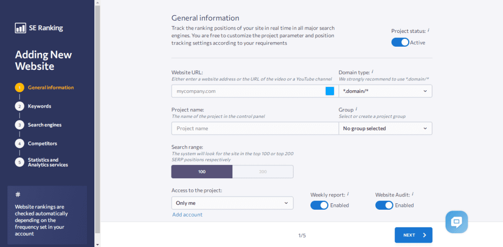 Best Rank Tracking Tool: SE Ranking Rank Tracking Setup