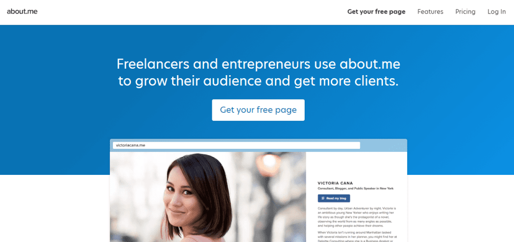 Digital Business Card - About.me Homepage