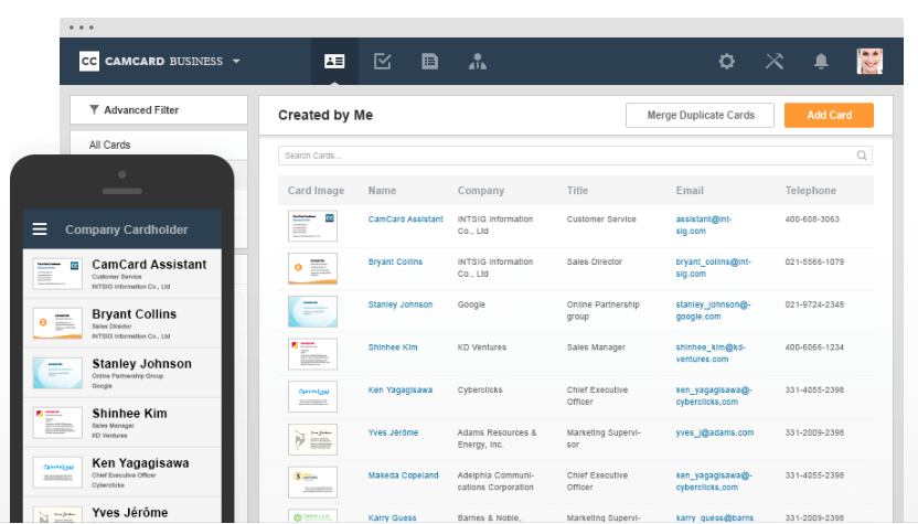 Digital Business Card - Camcard Manage Contacts