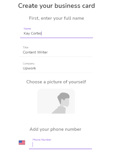 Digital Business Card - HiHello Create Card