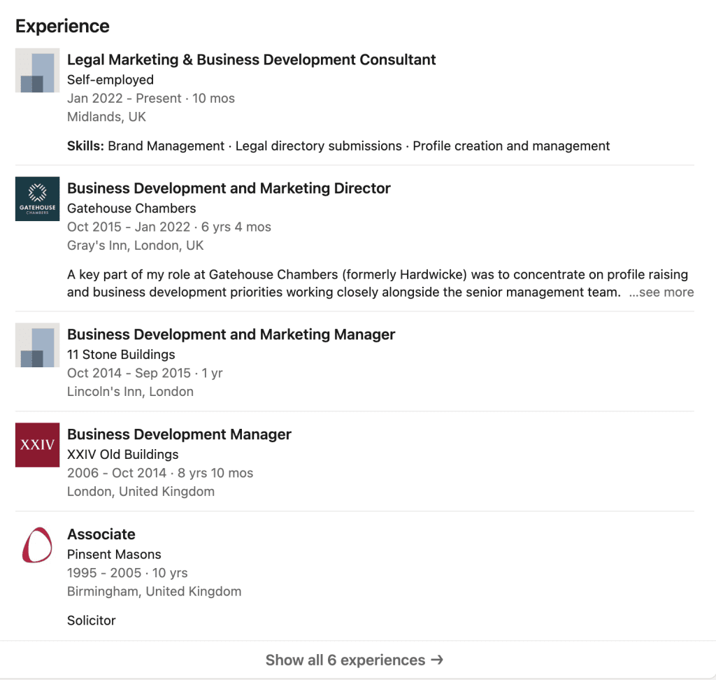 What is LinkedIn? - Sally profile example