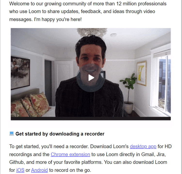B2B email marketing - sample welcome email