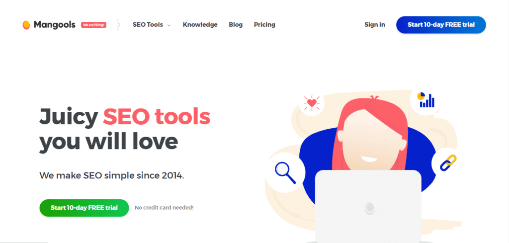 Best SEO Tools: Mangools Homepage