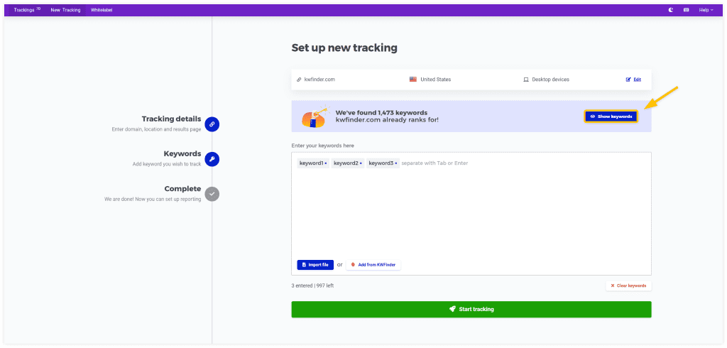 Best SEO Tools: Mangools New Rank Tracking