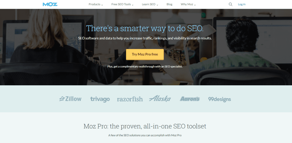Best SEO Tools: Moz Homepage