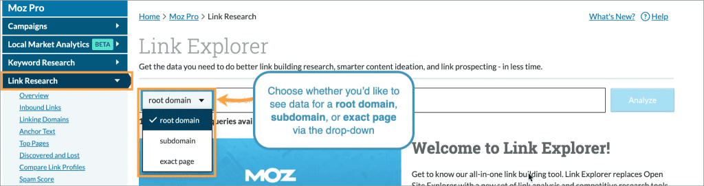 Best SEO Tools: Moz Link Explorer