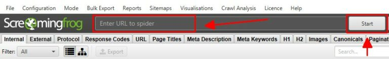 Best SEO Tools: Screaming Frog Enter URL