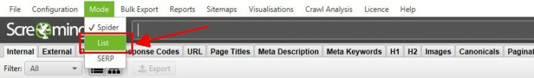 Best SEO Tools: Screaming Frog Search Types