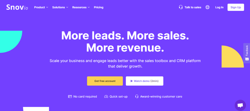 Cold Email Software: Snov.io Homepage