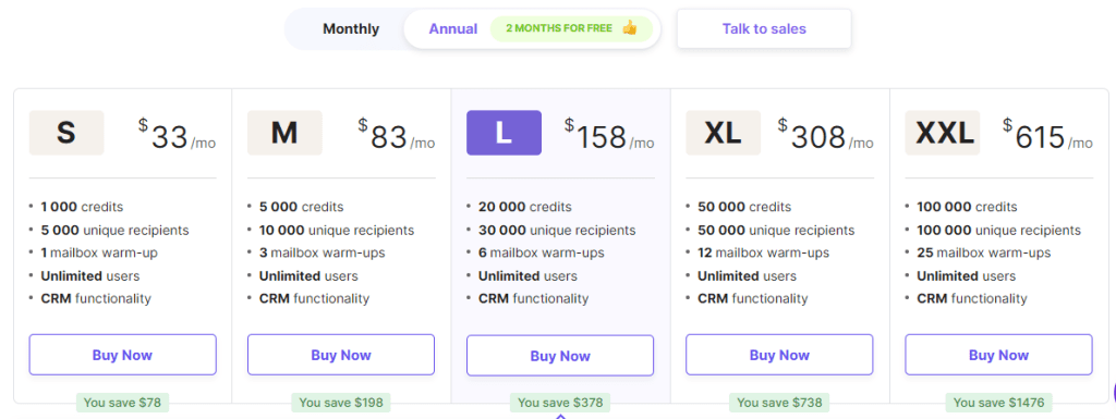 Cold Email Software: Snov.io Pricing