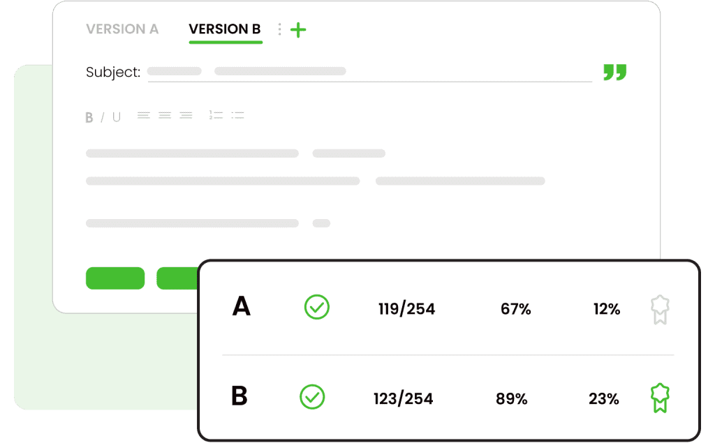 Cold Email Software: Woodpecker AB testing