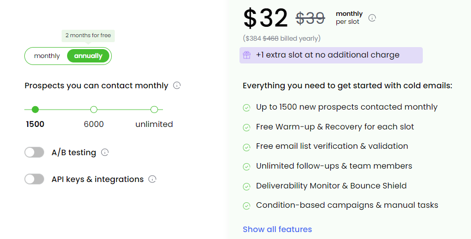 Cold Email Software: Woodpecker Pricing
