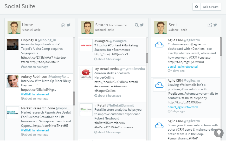 CRM for Startups: Agile CRM Social Suite