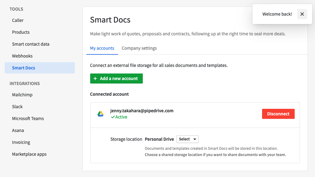 CRM for Startups: Pipedrive Smart Docs