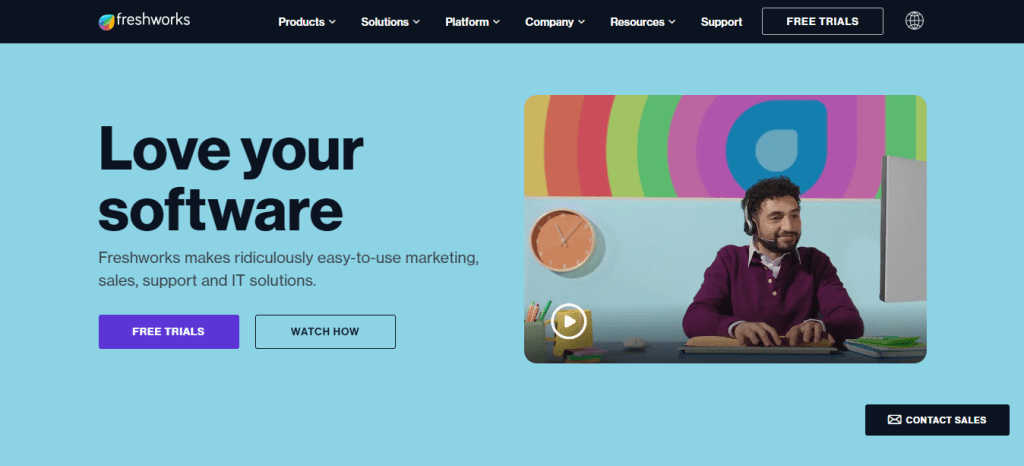 Insurance CRM: Freshsales Homepage
