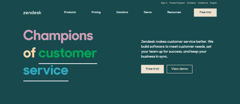 Insurance CRM: Zendesk Homepage