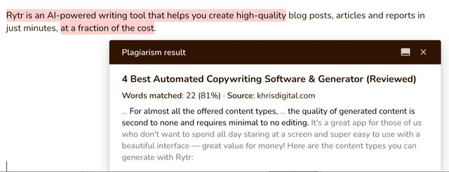 Rytr - Plagiarism Checker