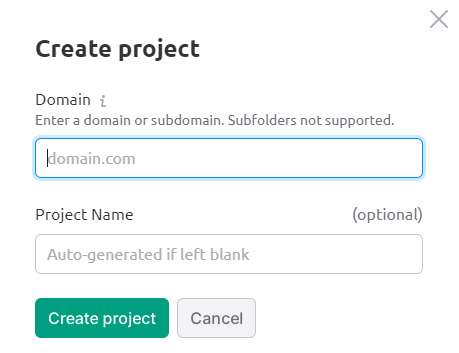 Semrush review: Creating a project