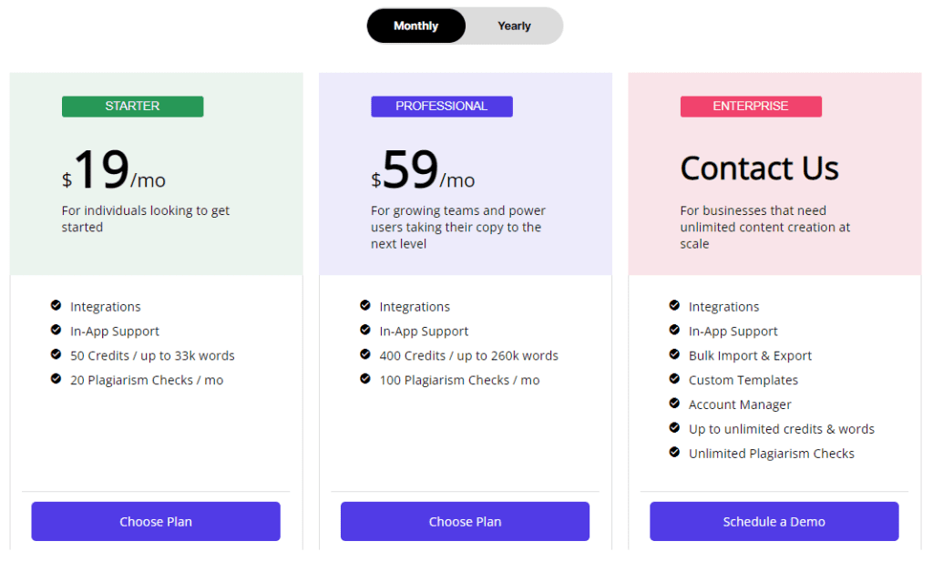 AI Writing Software - Copysmith Pricing