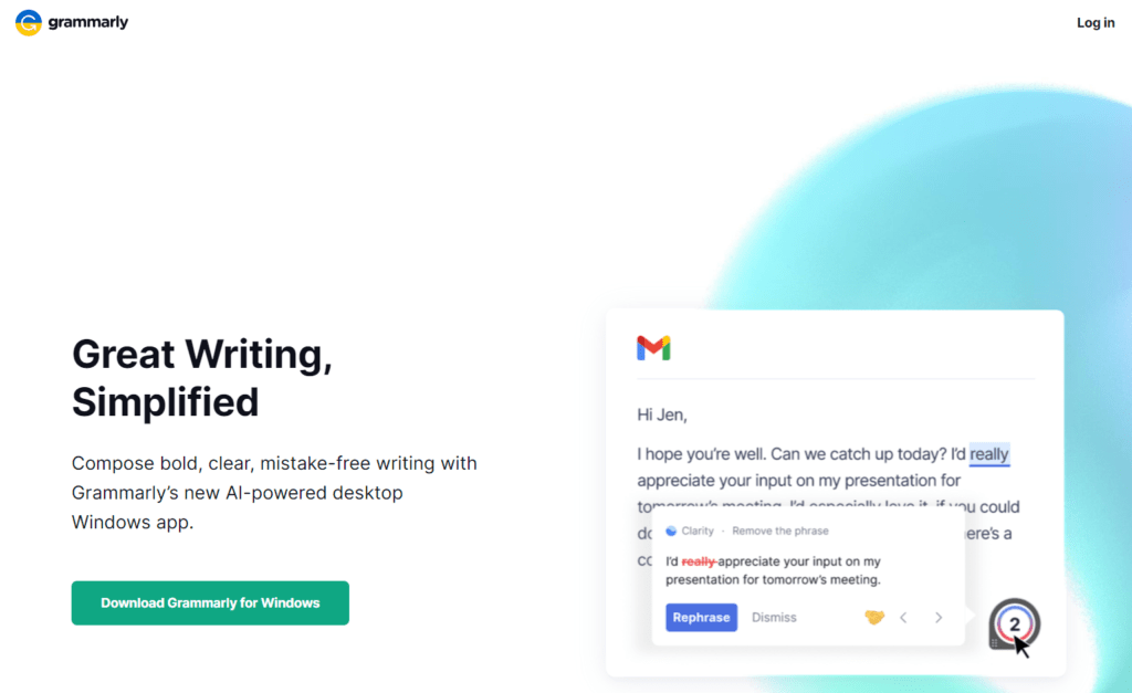 AI Writing Software - Grammarly Homepage