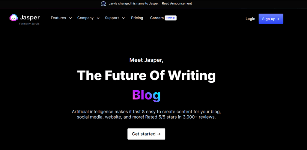 AST: Jasper AI Homepage