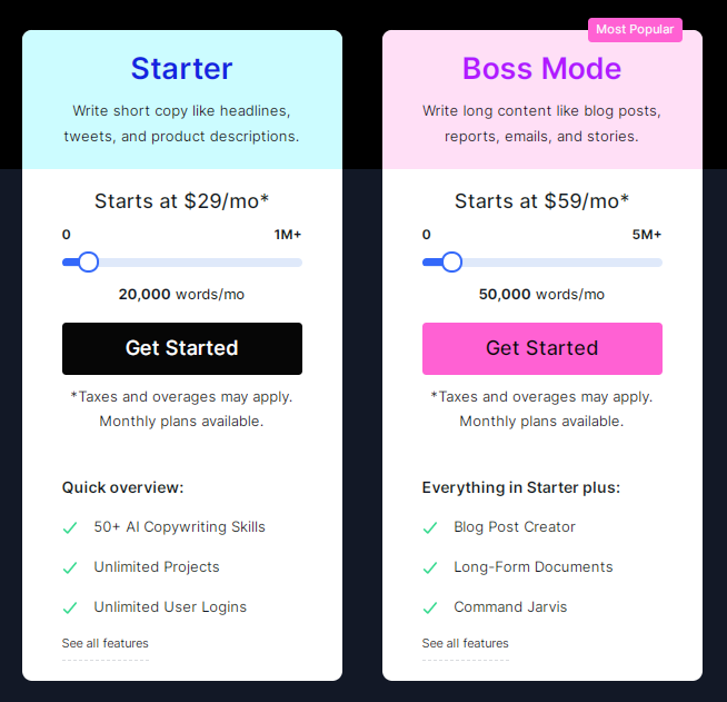 AST:Jarvis AI Pricing