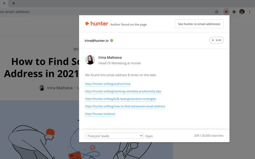 HR: Hunter.io Author Finder Report